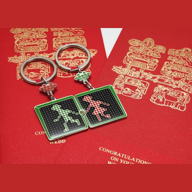 "Birthday / Valentine / Christmas / Cheap Package" wedding blessing Group-3: double wedding gifts bags, Perfect Together key ring - little green men with red man - อื่นๆ - กระดาษ 
