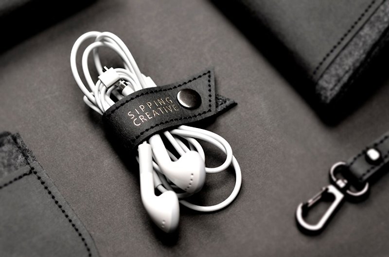 耳機收納夾(一組2個:極簡黑+雅痞駝 ) - 耳機保護套/殼 - 其他材質 黑色