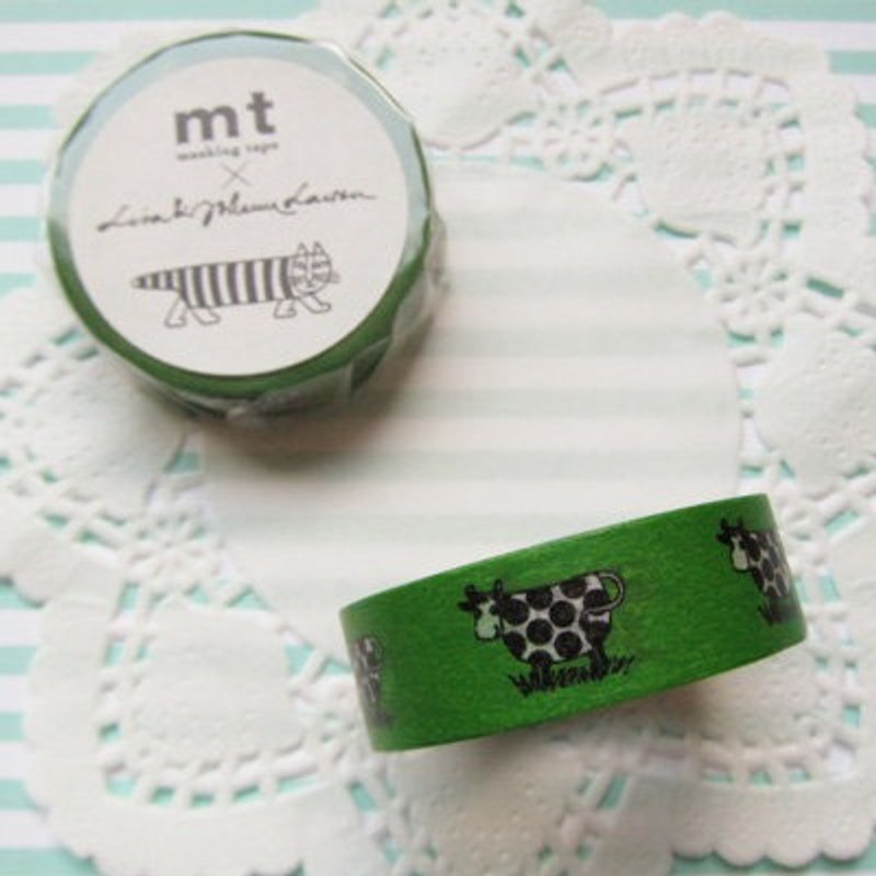 mt and paper tape mt x Lisa Larson [Cow (MTLISA02)] - Washi Tape - Paper Green