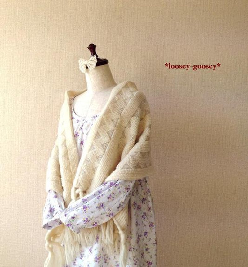 明るいパープルの小花柄＊ラグラン袖のゆったりワンピース - One Piece Dresses - Cotton & Hemp 