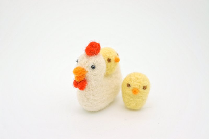 羊毛氈玩偶 -- 小雞親子組 - 玩偶/公仔 - 羊毛 白色