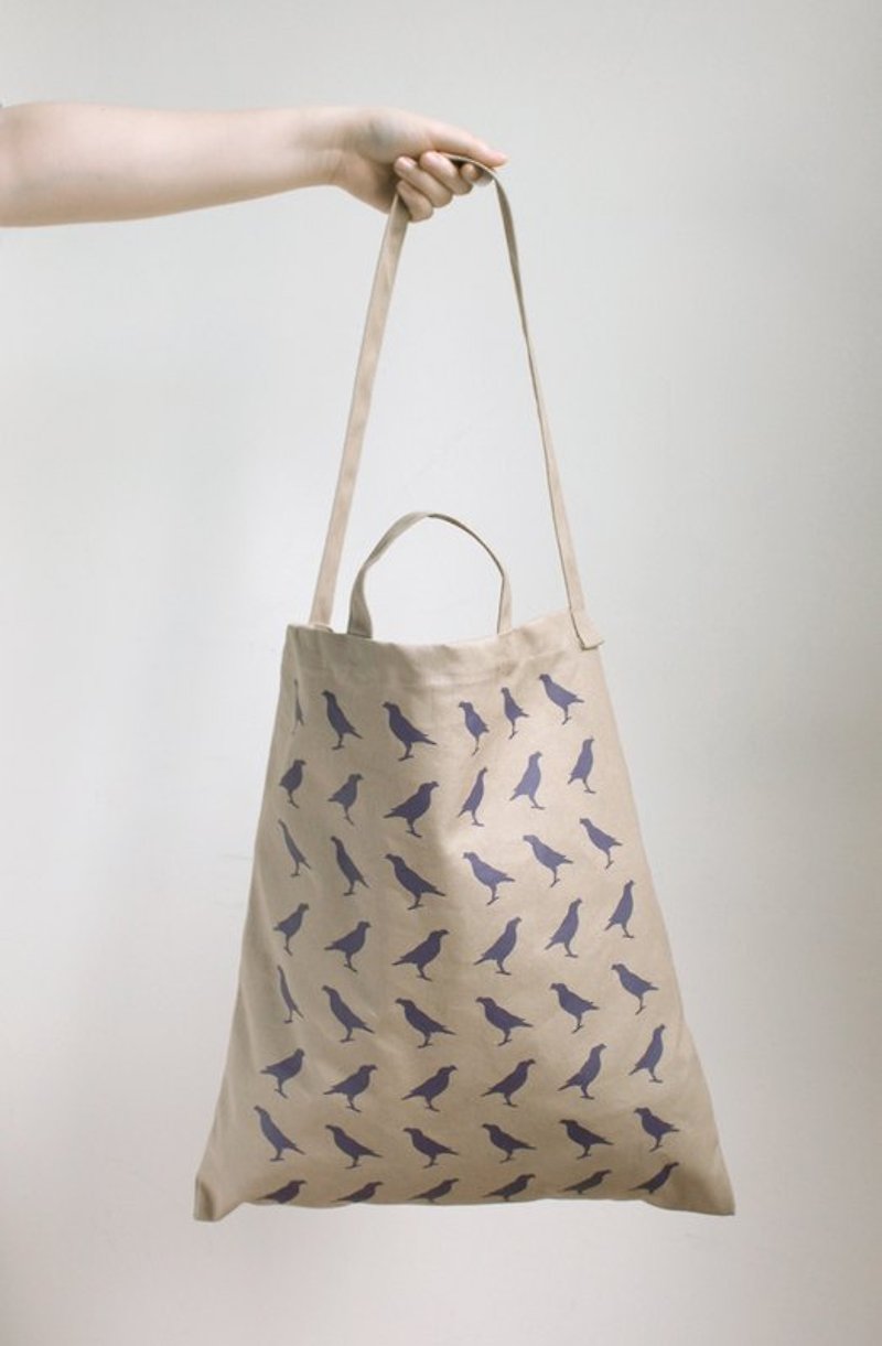 長短把提袋-八哥/花生灰褐色 - Messenger Bags & Sling Bags - Other Materials Khaki