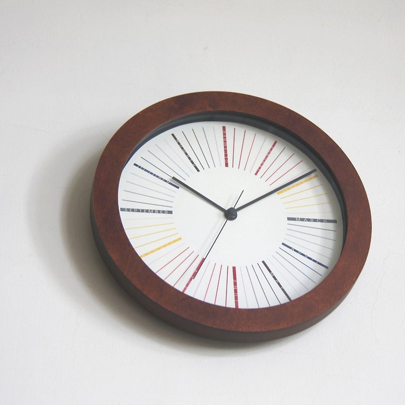Rainbow  Round Wood Wall Clock - Clocks - Wood Brown