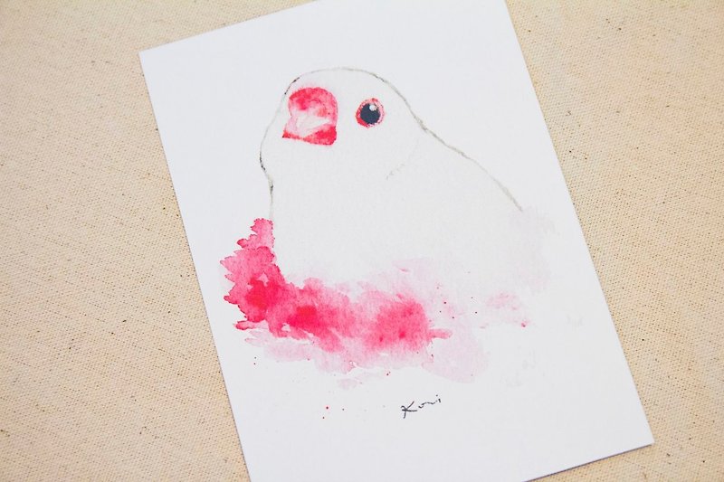 Bai birds hand-painted watercolor style postcards - Cards & Postcards - Paper Multicolor