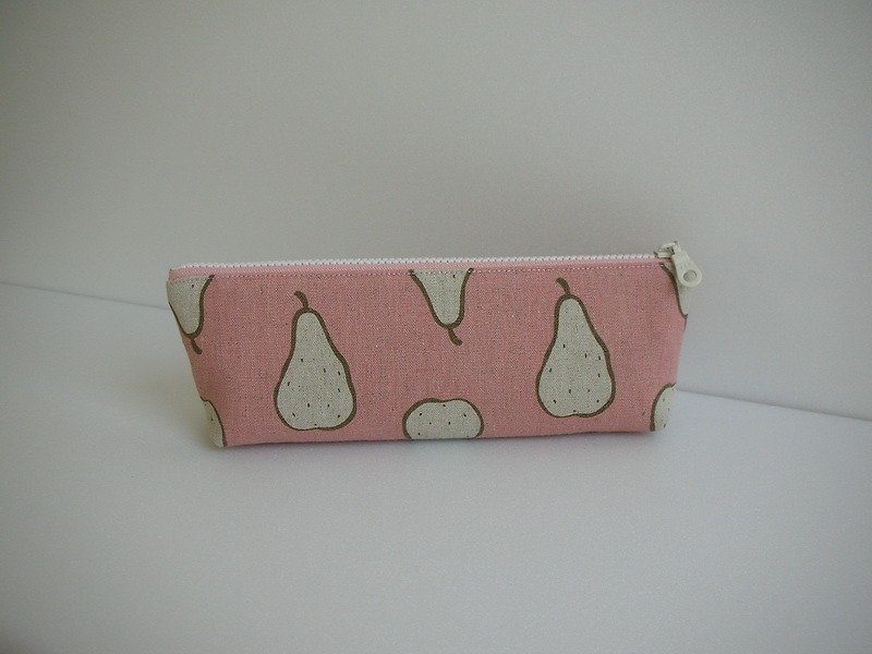 bagme pears pattern cotton (pink) - Pencil / 000 packets / debris bag - กระเป๋าเครื่องสำอาง - วัสดุอื่นๆ สึชมพู