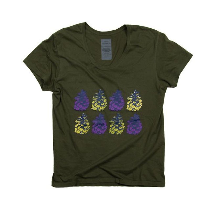 ユニセックス松ぼっくりイラストTシャツTcollector - 女 T 恤 - 棉．麻 灰色