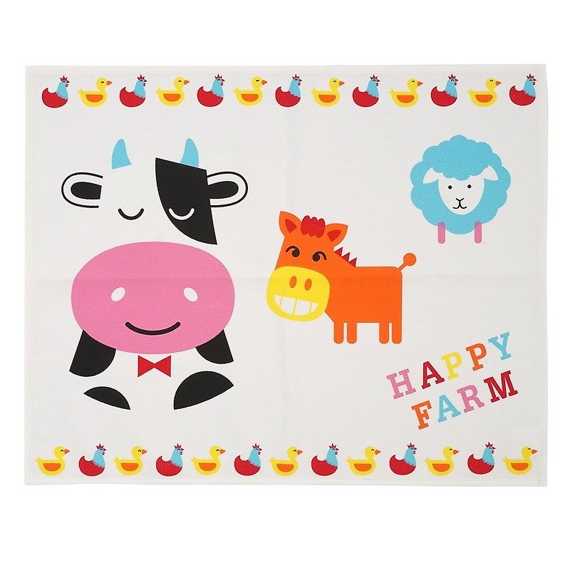 GINGER Kids │ Thai Design - Kids Happy Farm Placemat - Children's Tablewear - Cotton & Hemp 