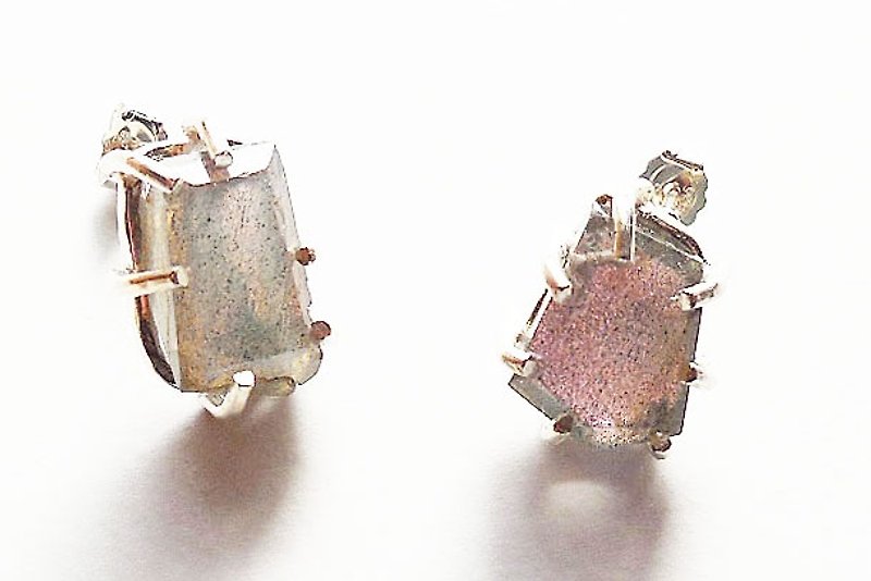 Labradorite earrings - Earrings & Clip-ons - Other Metals Pink