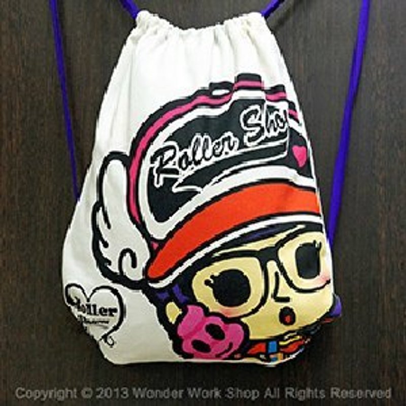 Arale Roller canvas pouch - Drawstring Bags - Other Materials Multicolor