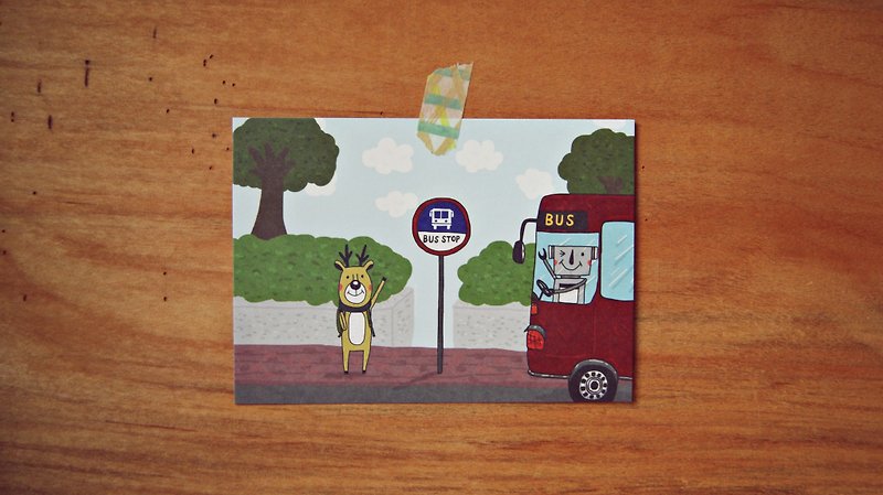 バス停ハガキ - カード・はがき - 紙 多色