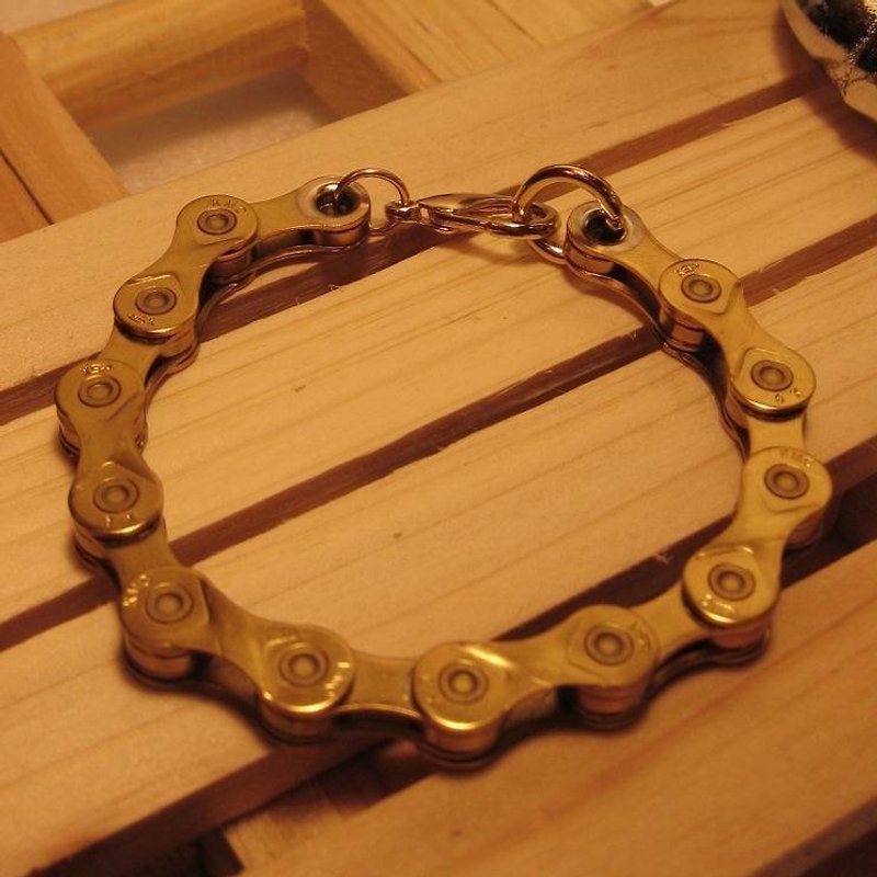 金色●自行車鋼鍊條●手鍊●編號HGold - 手鍊/手環 - 其他金屬 金色