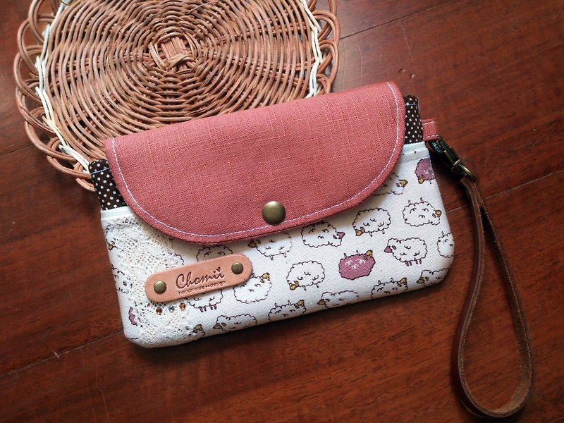 Chomii. Phone bag Clutch brick red lamb - Tablet & Laptop Cases - Other Materials Red