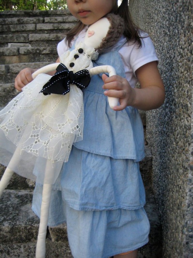White lace dress couture doll - 公仔模型 - 其他材質 