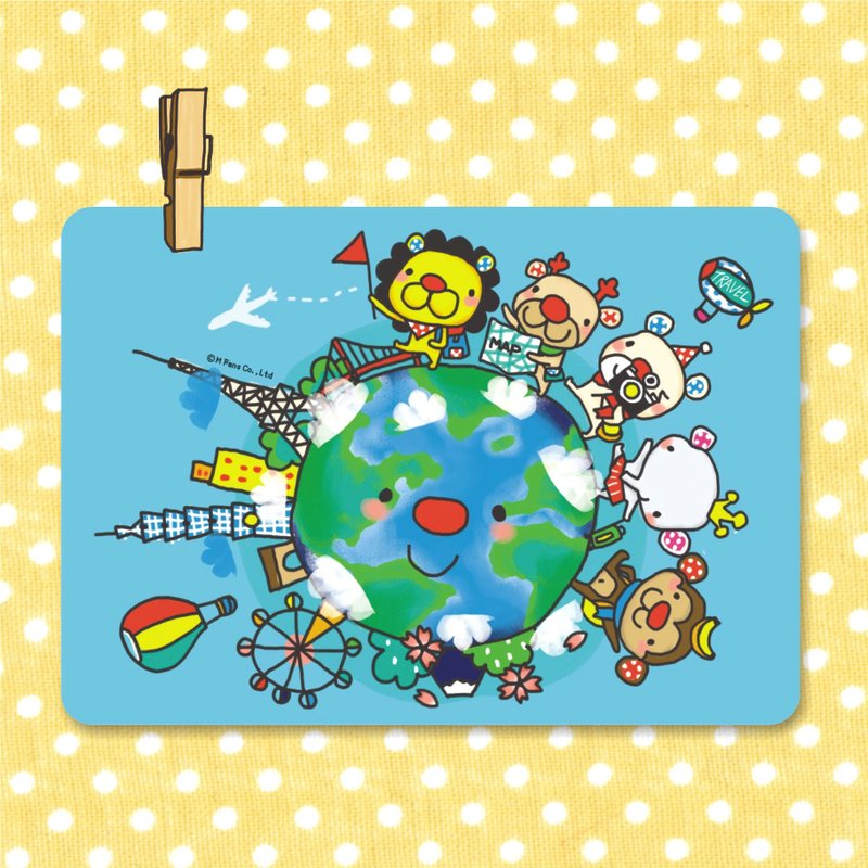 "Balloon" Postcard - Around the World - การ์ด/โปสการ์ด - กระดาษ สีแดง