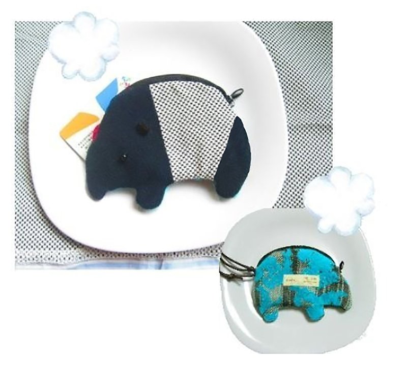 Dream tapir. Dreaming small bag - กระเป๋าใส่เหรียญ - วัสดุอื่นๆ สีดำ