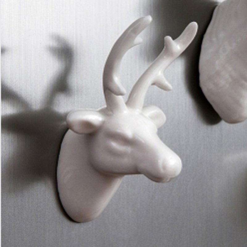OOPSY Life - white porcelain deer magnet hook - RJB - Wall Décor - Porcelain White