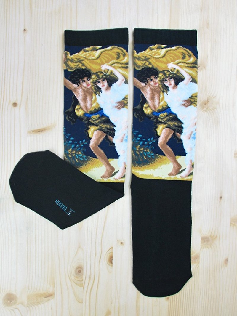 JHJ Design Canadian Brand High Color Knitted Cotton Socks Famous Painting Series-Storm Socks (Knitted Cotton Socks) - ถุงเท้า - วัสดุอื่นๆ 