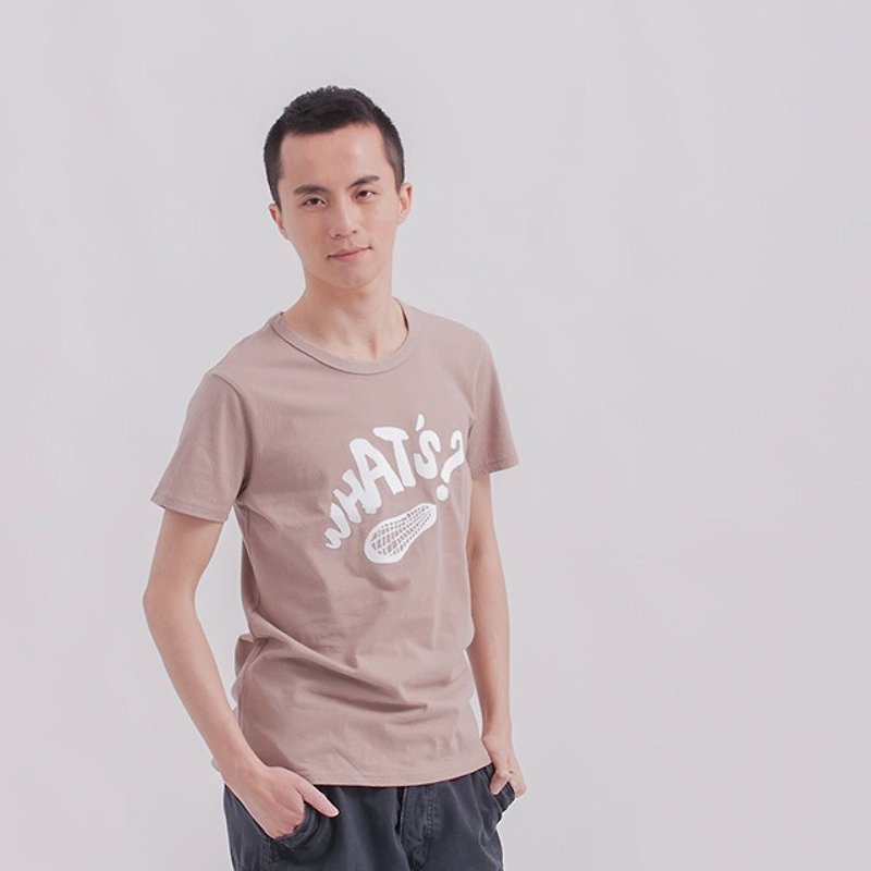 Peanut peach cotton Men T-shirt - Tシャツ メンズ - コットン・麻 ブラウン