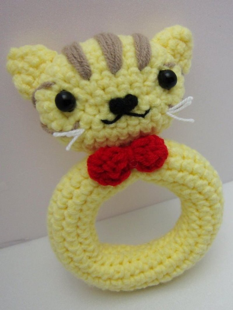 Tabby cat. Knitted woolen hand rattle ~ the cutest moon gift - Baby Gift Sets - Other Materials Multicolor