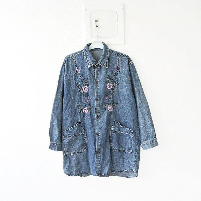 │Slowly│ Flowers Story tannic vintage denim jacket │vintage. Forest retro. British Literature and Art. Japanese girl. Sweet classical. - Women's Casual & Functional Jackets - Other Materials Multicolor