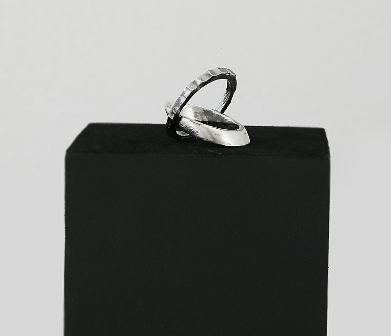 Ring Angle Esthetics Gear Shaft Silver Ring - ART64 - แหวนทั่วไป - เงินแท้ สีเงิน