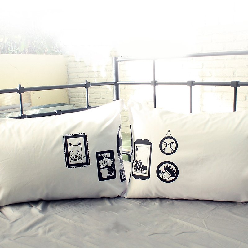 "Picture Frame" DeeJai couple pillowcases by Human Touch - หมอน - วัสดุอื่นๆ ขาว