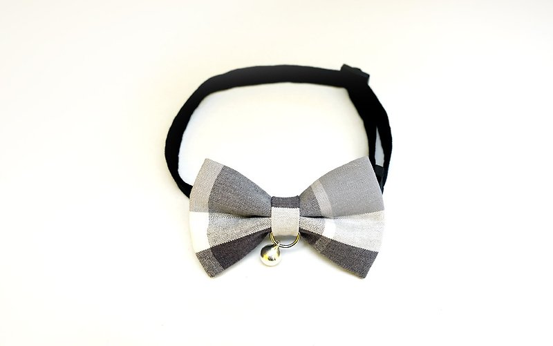 [Miya ko. Grocery cloth hand-made] cats and dogs tie / tweeted / Bow / handsome plaid / pet collar - ปลอกคอ - วัสดุอื่นๆ 