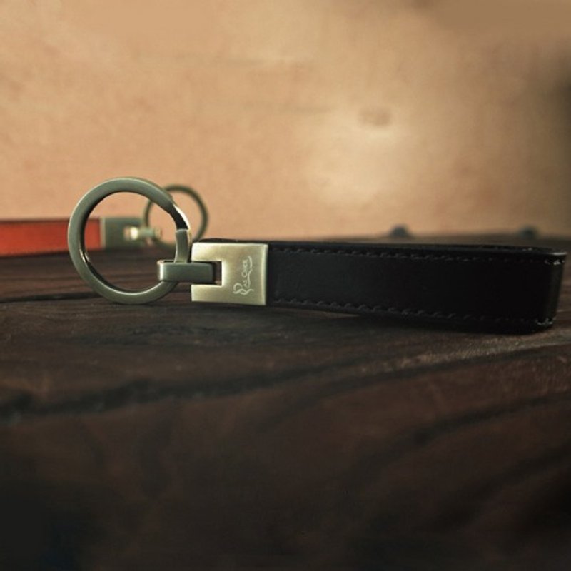 【PAS CHER 巴夏喀】極簡小方鑰匙圈 - 鑰匙圈/鑰匙包 - 真皮 多色