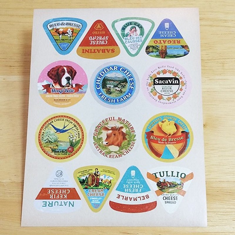 Aimez le style retro label stickers (01603 cheese) - สติกเกอร์ - วัสดุอื่นๆ หลากหลายสี