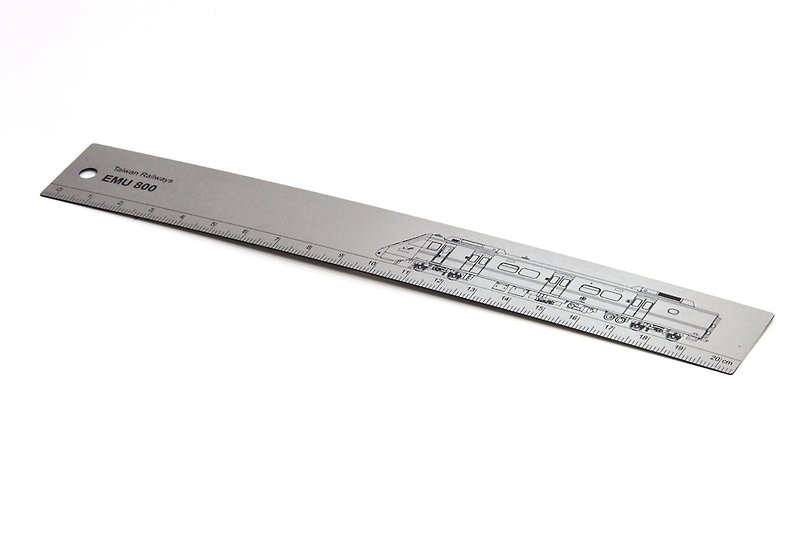Taiwan Railway Stainless Steel Ruler-Smile Train (EMU800) - Other - Other Metals Gray