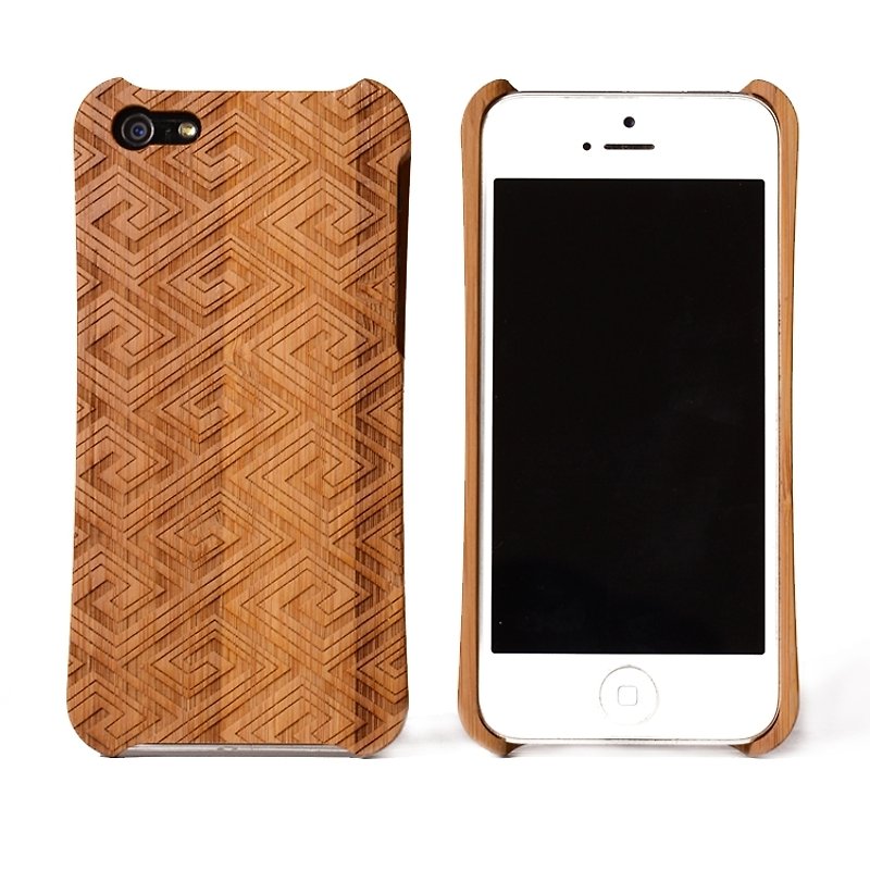 [Top 10 group discount] iPhone 5 / 5S side radian wooden totem class housing _ China _ Moso [motifs] - อื่นๆ - ไม้ 