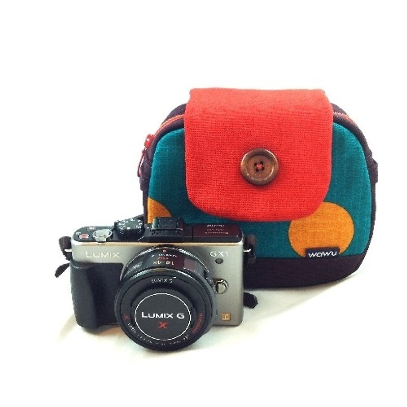 WaWu相機堡包 / 小斜背包 (茄子樂園) 日本布 - 相機包/相機袋 - 棉．麻 綠色