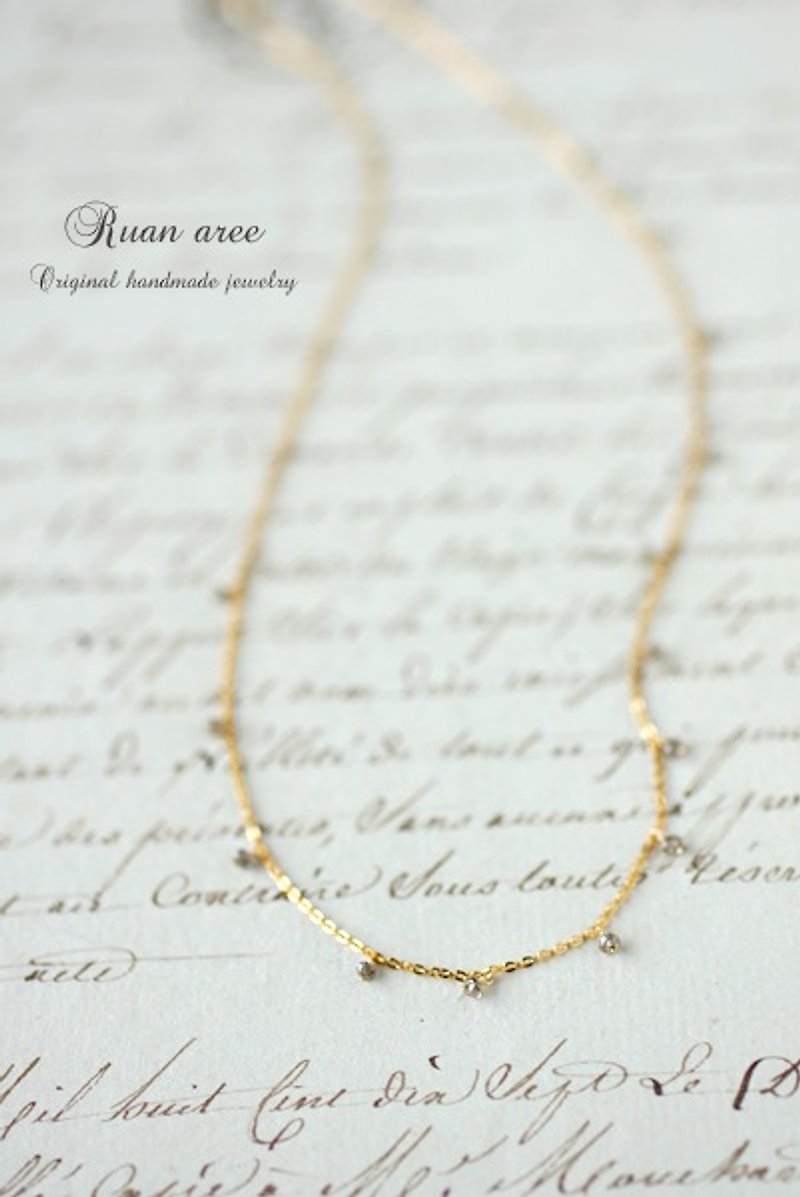 14kgf - Brown diamond necklace - Necklaces - Gemstone Brown