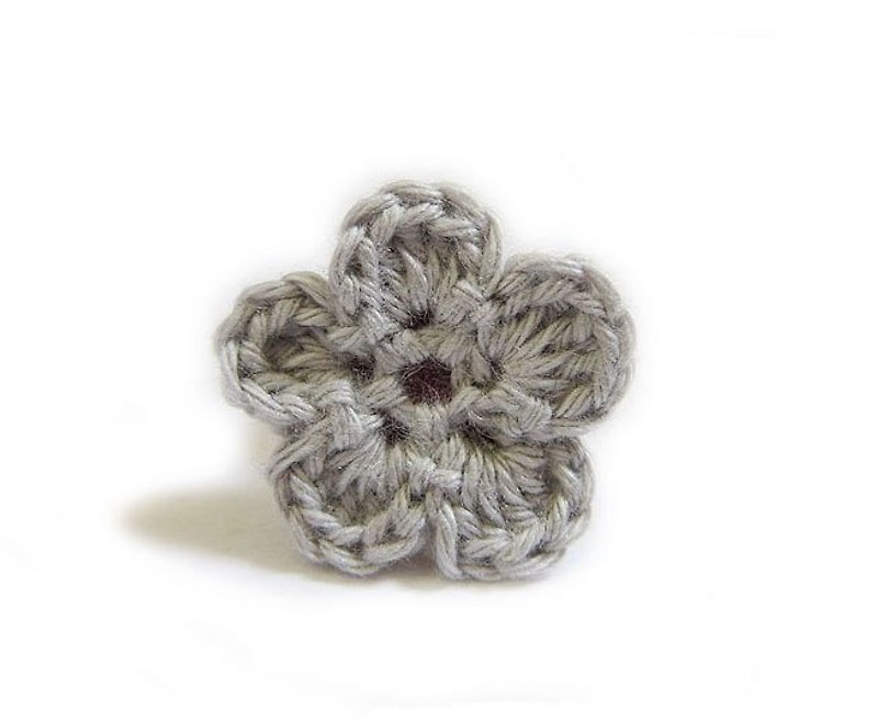 Flower Ring hand-woven iron gray - General Rings - Other Materials Gray