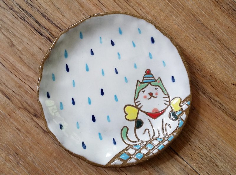 【Styling Plate】Little Cat Prince-Waiting for a sunny day - Pottery & Ceramics - Pottery 