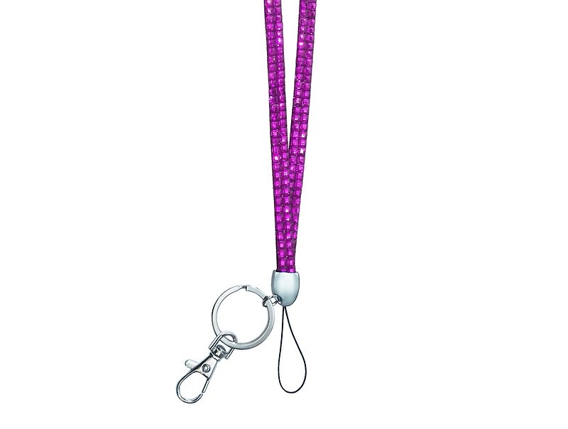 Bling Bling Rhinestone Lanyard - Violet Red - Other - Other Materials Purple