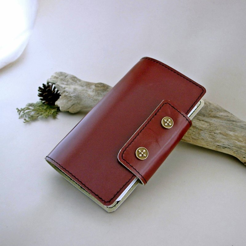 ► Green Man: good temperament. Letters ◄ - PDA / notebook / A6 leaflet - Notebooks & Journals - Genuine Leather Red