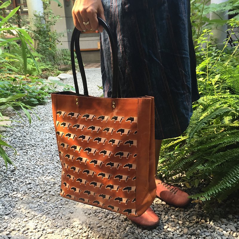 Suede handbag dark horse to tapir _ _ _ Orange Fair Trade - Handbags & Totes - Genuine Leather Orange