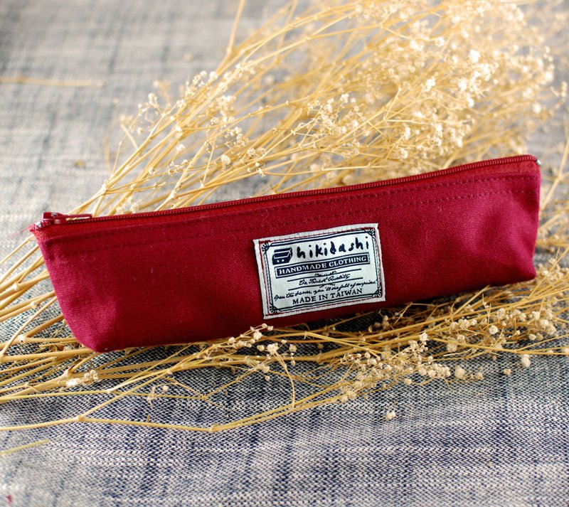 Small pencil drawer burgundy ✎✎ - Pencil Cases - Cotton & Hemp Red