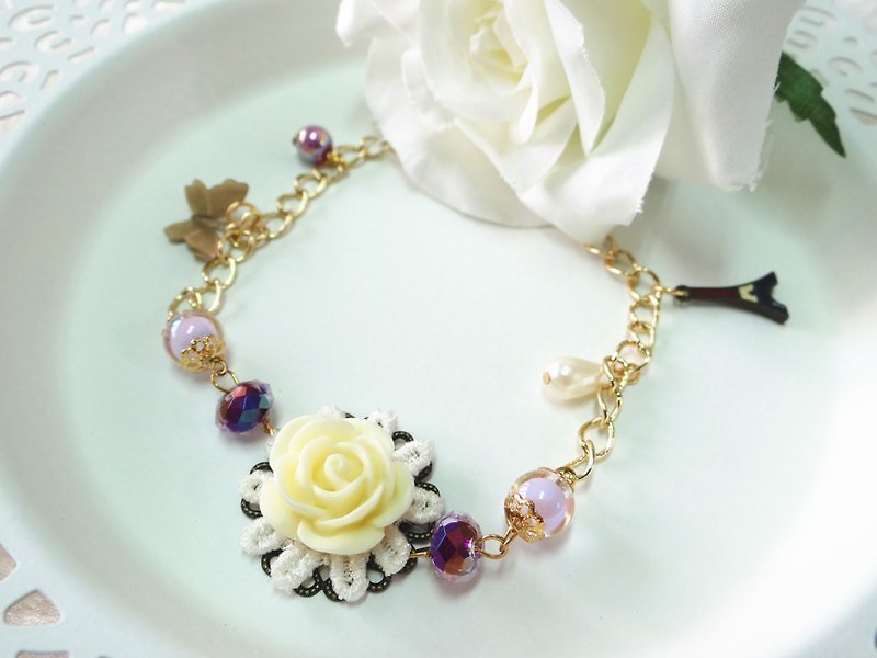 Paris, purple butterfly bracelet - Bracelets - Other Metals Purple
