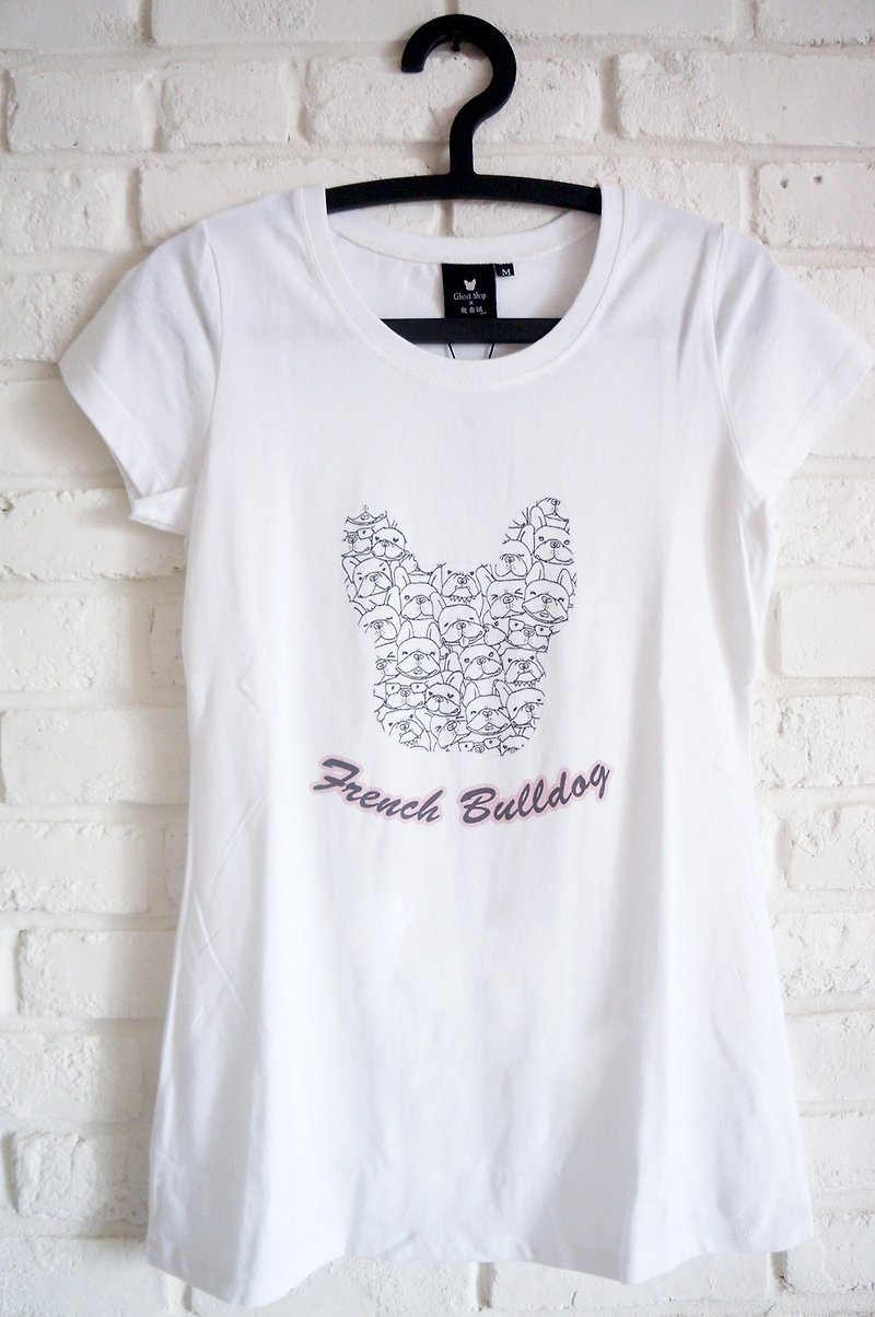 (sold out) [Jigsaw puzzle T-shirt] - female growth version - white L - Women's T-Shirts - Cotton & Hemp White