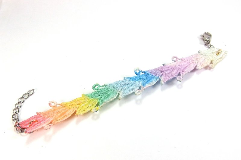 【A Lace 水蕾絲】孔雀羽毛 水蕾絲手鍊 - Bracelets - Other Materials Multicolor