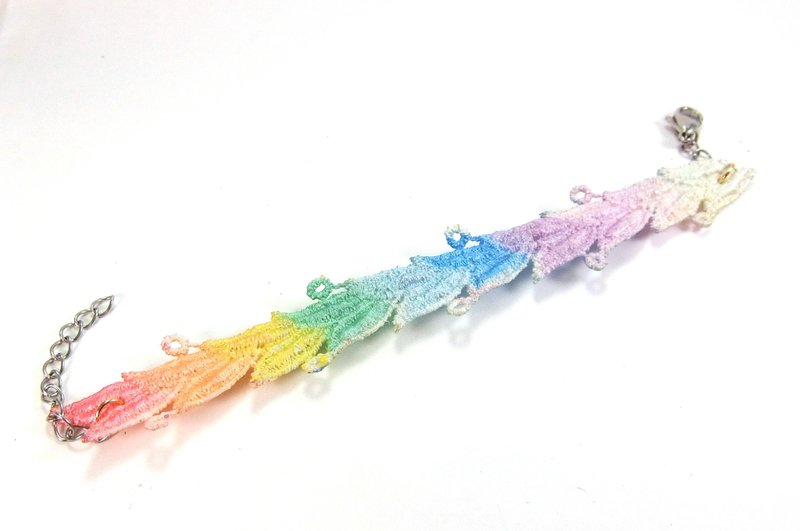 【A Lace 水蕾絲】孔雀羽毛 水蕾絲手鍊 - Bracelets - Other Materials Multicolor