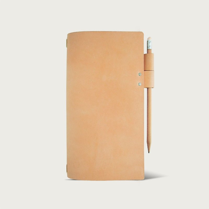 LINTZAN "leather handmade" N3 notepad holster (with laptop) - the original skin color - สมุดบันทึก/สมุดปฏิทิน - หนังแท้ สีส้ม