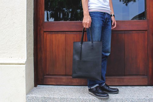 VULCAN LEATHER 精品手工皮件 【VULCAN Slim - Tote】 義大利植物鞣牛皮 窄托特包 手提/肩背
