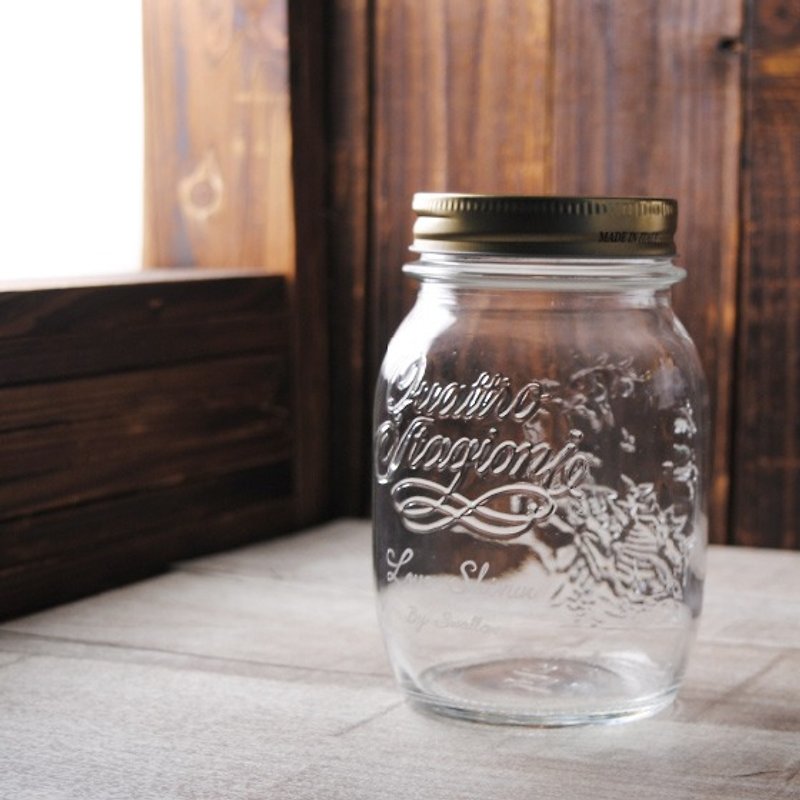 500cc tank [MSA] retro salad special glass engraving glass jars Salad Snacking necessary tank salad SALAD in a JAR (excluding drinks fruit without straw) - Other - Glass Orange