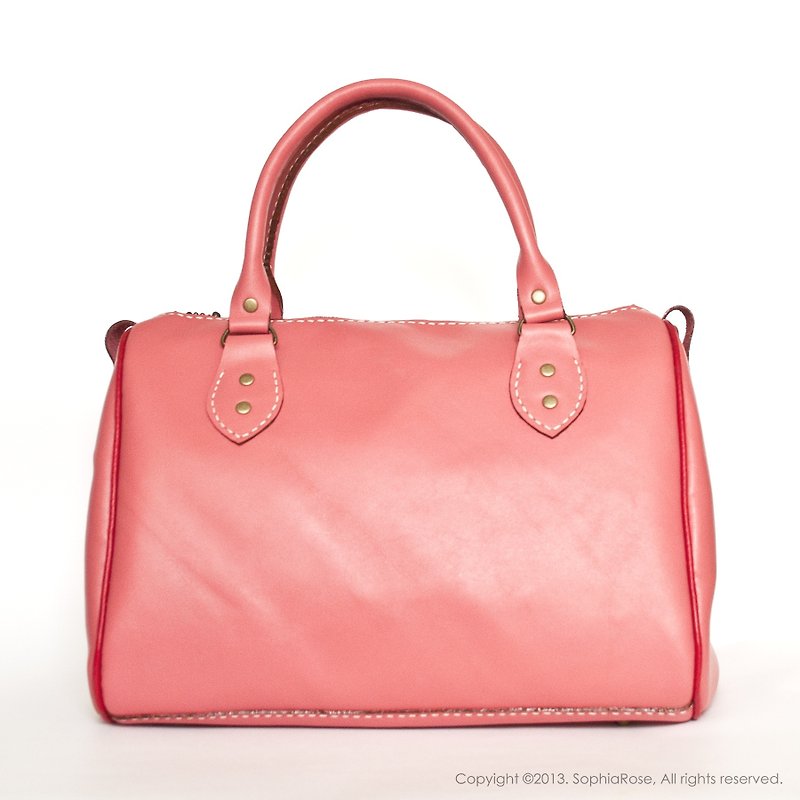 Candy orange powder - Boston Bag - Handbags & Totes - Genuine Leather Red