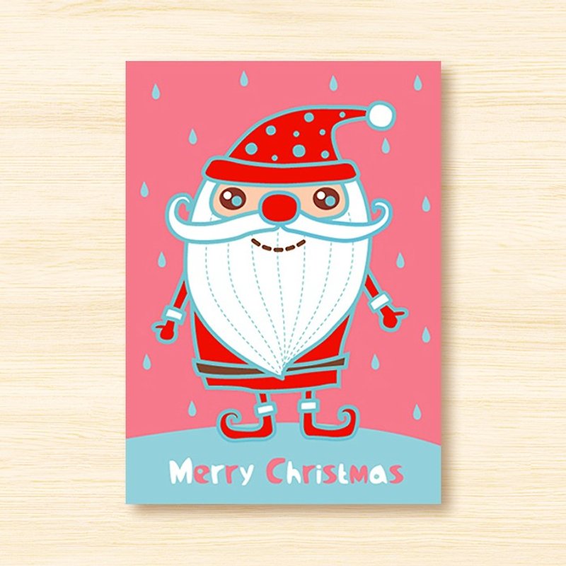 Postcard _ Strawberry Santa... Christmas card, Christmas - การ์ด/โปสการ์ด - กระดาษ สีแดง