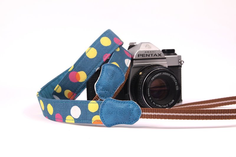 藍水玉舒壓相機背帶2.5 - 相機帶/腳架 - 其他材質 藍色