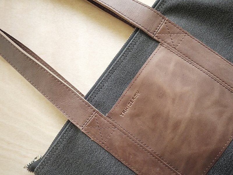 Backpack shoulder side - กระเป๋าแมสเซนเจอร์ - หนังแท้ สีดำ